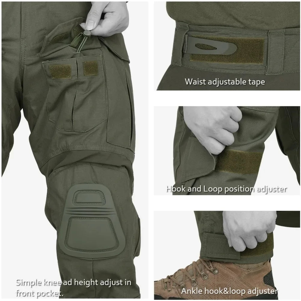 Gen3 Outdoor Tactical Pants Men Clothing Combat Pants +Knee Pads Airsoft Trousers Green Hunting Pants Elasticity Wear-resisting