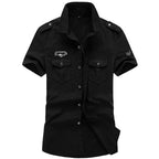 2026 Spring Shirts Men Long Sleeve Casual 100% Cotton High Quality Camisa Military Shirts Fashion Brand Clothing Black Blouse