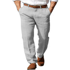 Men's Formal Linen Summer Pants Straight Tube Solid Color Comfortable Breathable Formal Business Fashion Basic Style Trousers