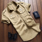 2026 Spring Shirts Men Long Sleeve Casual 100% Cotton High Quality Camisa Military Shirts Fashion Brand Clothing Black Blouse