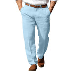 Men's Formal Linen Summer Pants Straight Tube Solid Color Comfortable Breathable Formal Business Fashion Basic Style Trousers