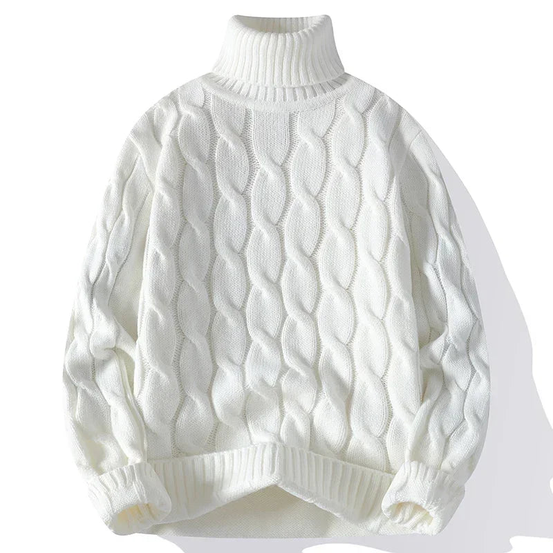 Winter Turtleneck Sweater Men Knitted Thick Warm Pullover Mens Warm Solid Color Loose Casual Sweaters Male Daily Clothing  5XL