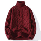 Winter Turtleneck Sweater Men Knitted Thick Warm Pullover Mens Warm Solid Color Loose Casual Sweaters Male Daily Clothing  5XL