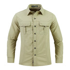 2026 Spring Shirts Men Long Sleeve Casual 100% Cotton High Quality Camisa Military Shirts Fashion Brand Clothing Black Blouse