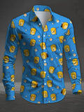 Fashionable Paisley tribal pattern shirt, fashionable 3D printed long sleeved shirt, loose collared men's shirt