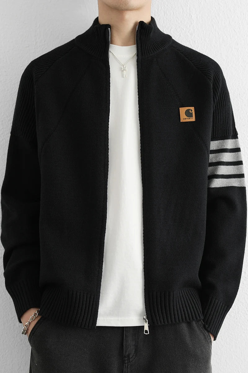 Trendy Men's Fashion Cardigan Sweater Jacket Stylish Acrylic Blend Cardigan for Fall and Winter Comfortable and Warm Men's Top