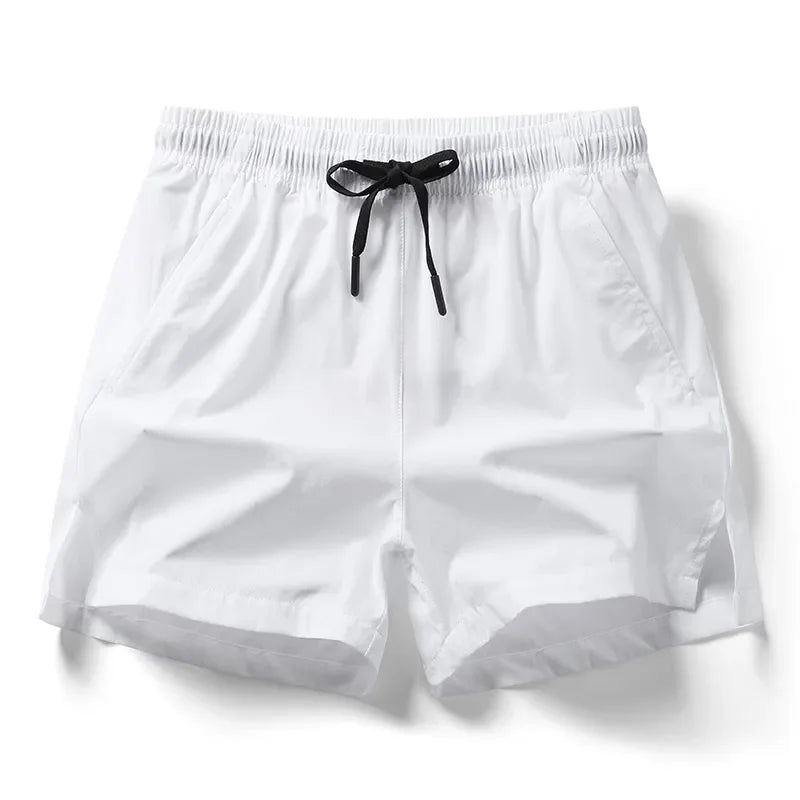 Summer Ice Silk Quick Dry Short Pants Men Breathable Sportswear Running Fitness Beach Bottoms Gym Training Zipper Pocket Shorts