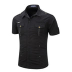 2026 Spring Shirts Men Long Sleeve Casual 100% Cotton High Quality Camisa Military Shirts Fashion Brand Clothing Black Blouse