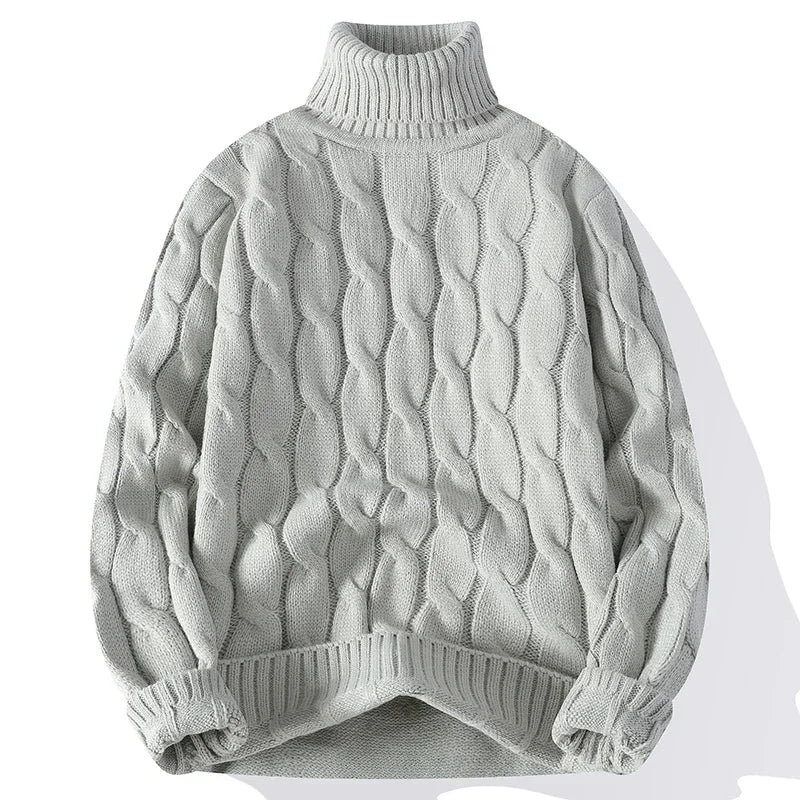 Winter Turtleneck Sweater Men Knitted Thick Warm Pullover Mens Warm Solid Color Loose Casual Sweaters Male Daily Clothing  5XL