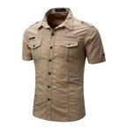 2026 Spring Shirts Men Long Sleeve Casual 100% Cotton High Quality Camisa Military Shirts Fashion Brand Clothing Black Blouse