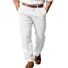 Men's Formal Linen Summer Pants Straight Tube Solid Color Comfortable Breathable Formal Business Fashion Basic Style Trousers