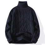 Winter Turtleneck Sweater Men Knitted Thick Warm Pullover Mens Warm Solid Color Loose Casual Sweaters Male Daily Clothing  5XL