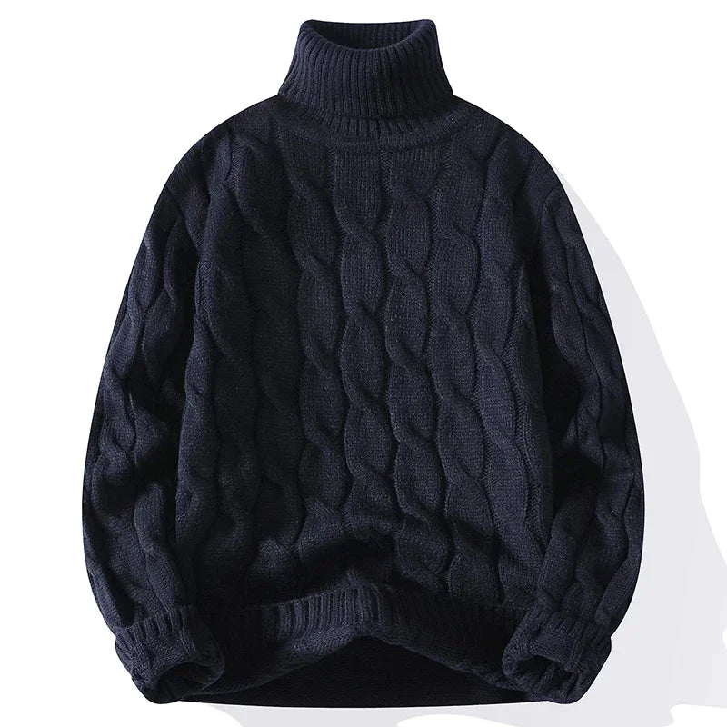 Winter Turtleneck Sweater Men Knitted Thick Warm Pullover Mens Warm Solid Color Loose Casual Sweaters Male Daily Clothing  5XL