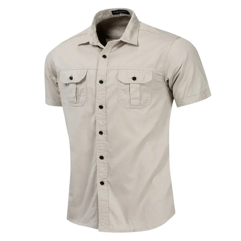 2026 Spring Shirts Men Long Sleeve Casual 100% Cotton High Quality Camisa Military Shirts Fashion Brand Clothing Black Blouse
