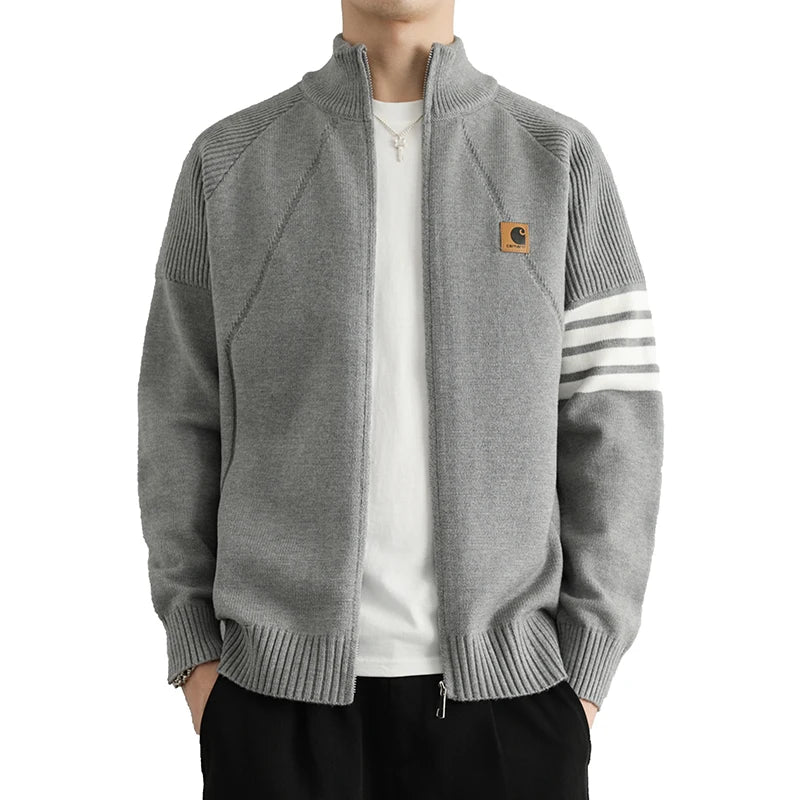 Trendy Men's Fashion Cardigan Sweater Jacket Stylish Acrylic Blend Cardigan for Fall and Winter Comfortable and Warm Men's Top