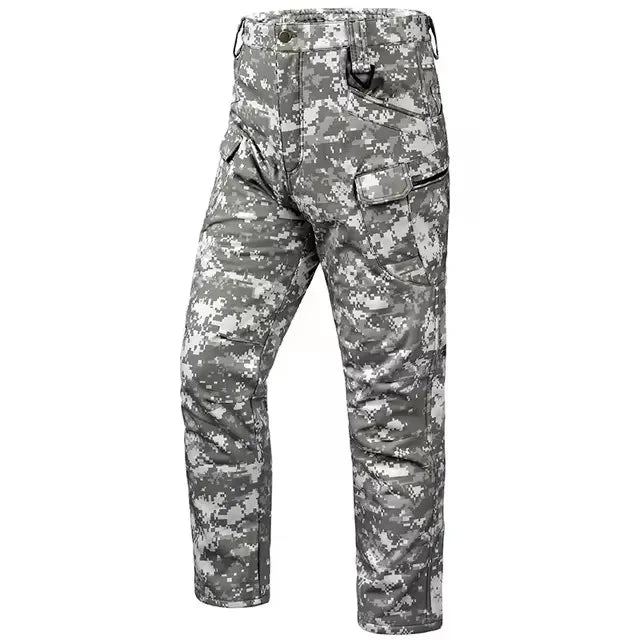 Winter Tactical Pants Men Shark Skin Soft Shell Cargo Trousers Outdoor Multi-pocket Windproof Waterproof Combat Pant S-4XL