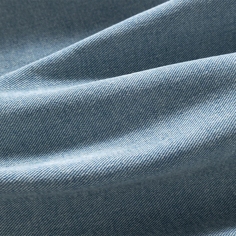 Vintage American-style men's versatile thin non-stretch denim loose-fitting shirt