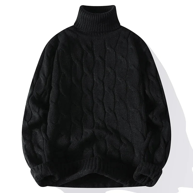 Winter Turtleneck Sweater Men Knitted Thick Warm Pullover Mens Warm Solid Color Loose Casual Sweaters Male Daily Clothing  5XL