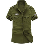 2026 Spring Shirts Men Long Sleeve Casual 100% Cotton High Quality Camisa Military Shirts Fashion Brand Clothing Black Blouse